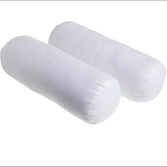 Set of 2 Neck Roll Pillows NWT 100% Cotton White - Picture 2 of 2